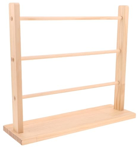 Hemobllo Organizador de Cintas Soporte Elegante y Funcional de Madera Natural para Almacenamiento y Exhibición para Manualidades y Floristería Hogar