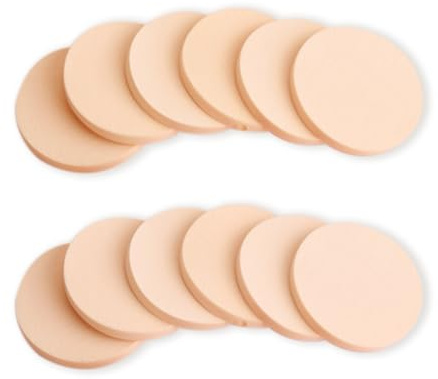12 st makeupsvampar och pulverpuffar – runda latexfria kosmetiska svampar – mjuka återanvändbara foundation & pulverapplikatorer för ansiktsmakeup