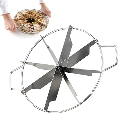 Yurosuis Divisori Per Torte - 8 Divisioni Taglia Torta A Fette, Pressa Per Tagliare Pizza Formaggio E Pasticceria Rotonda Antiaderente Con Manici Laterali, Per Un Taglio Preciso Di Dessert