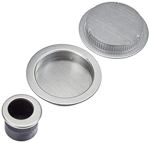 HOPPE 3947849 4920 Ensemble de porte coulissante sans serrure, rosace ronde BL, chromé SAT | Poignées coquillages