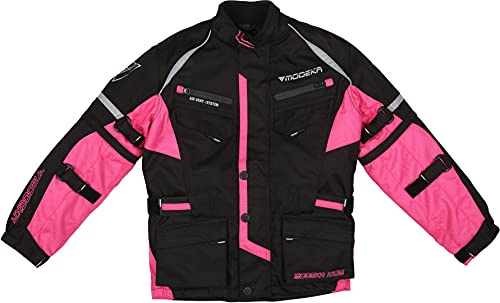 Modeka Tourex II Barn Motorcykel Textil jacka Svart/rosa 164