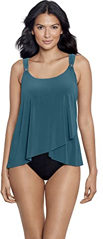 Miraclesuit Women's Swimsuit Razzle Dazzle Dazzle Underwire Bra Tankini Bathing Suit Top, Nova Green, 10