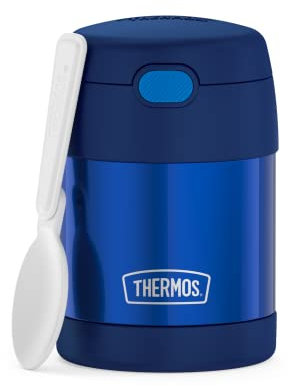 Thermos Kids Fun Tainer Food Jar 0.30 L, Navy, Thermal Container for Food with Spoon for Children, 5 Hours Hot / 7 Hours Cold, Completely Leak-Proof for Soup, Cereal, Break