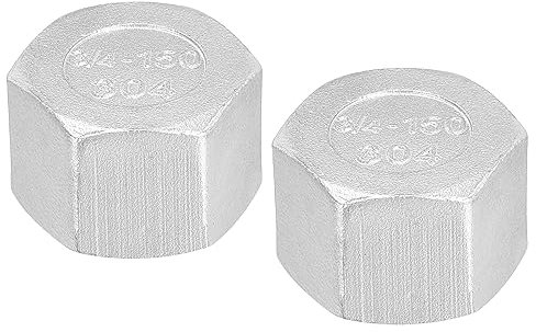 PATIKIL 3/4 Rohrleitung Fitting Kappe 2 Packung 304 Edelstahl Geschmiedet Rohrleitung Kappe für Heimwerker Sanitärsystem
