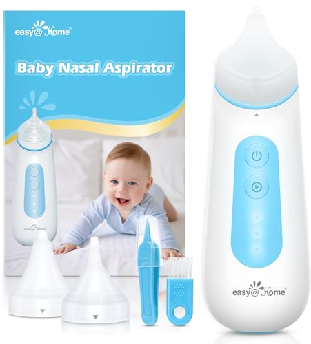 Easy@Home Electric Nasal Aspirator for Baby with LED Night Light, 3 Adjustable Suction Levels & USB Rechargeable – ENA102