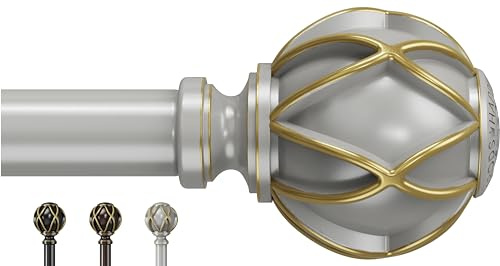 Aste per Tende, Tubo Spesso Superiore, Mai Piegarsi, Asta per Tende Singola Regolabile da 45 a 230 cm (17,7-91,0 pollici), Aste per Tende Argento per Finestre da 40 a 225 cm