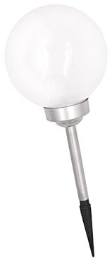 Solarkugel für den Garten, 30cm Durchmesser, Solarlampe mit Erdspieß, Wetterfeste LED-Leuchte, aufladbarer Akku inklusive, weiß