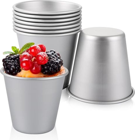 VIDETOL 20 Pcs Dariole Moulds, Mini Pudding Moulds, Non-Stick Aluminium Pudding Basins Puddings Mould for Desserts, Puddings and Muffin