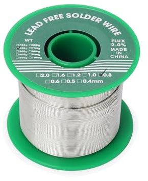 Etain a Souder, Fil de Soudure Sans Plomb 0.8mm 250g, Mince à Noyau Avec Flux de Colophane, Sn99%-Ag0.3%-Cu0.7%, Bobine d'étain à Souder pour Soudure la électrique