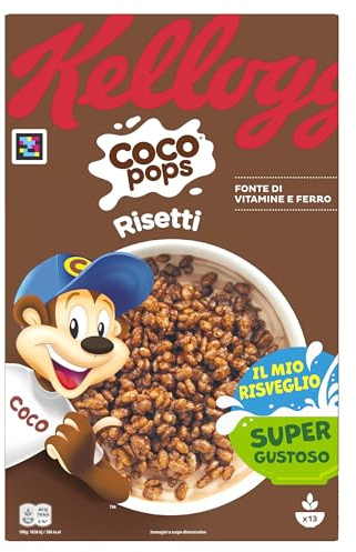 Kellogg's Coco Pops | Risetti al Cioccolato | Delizioso Riso Soffiato con Cacao | Confezione Singola da 400g (1 x 400g)