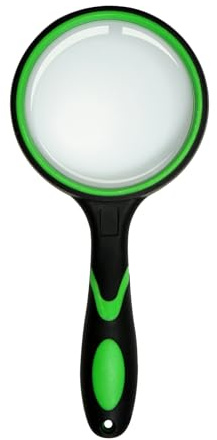 Ueixieo Magnifying Glass75mm 10X Handheld Reading Magnifier for Seniors & Kids, Magnifying Glass for Book Newspaper Reading, Kids Nature Hobby and Science