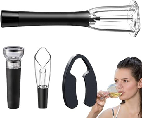 Kit d'ouvre-bouteille - Ouvre-bouteille portable avec pompe à air à pression avec tire-bouchon, bouchon réutilisable, verseur, coupe-vin | Accessoires de vin pour ouvrir facilement les bouteilles, bar