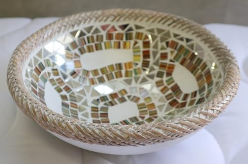 Marblechic - Smyckeskrin eller töm bakade jord- och mosaikfickor runt glas 24x6 cm