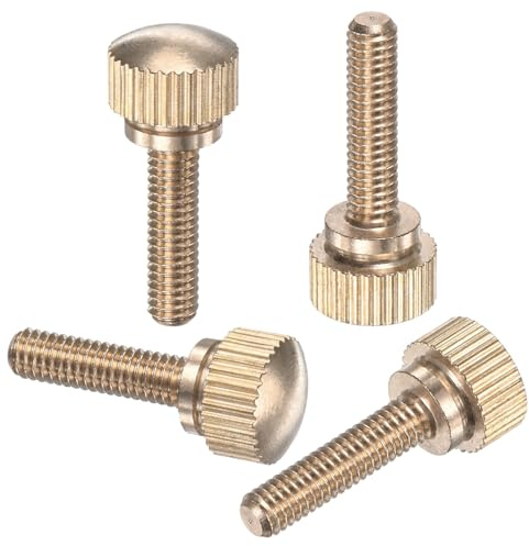 M METERXITY 4-Pack Vis Moletées À Oreilles, M4x16mm En Laiton Massif Tête Ronde Boulons À Grip Pour Vis De Lunettes/PC Ordinateur, Bout Fileté Moleté