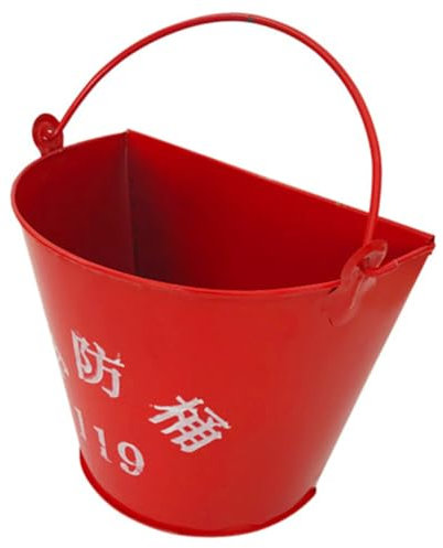 Hoement Fire Safety Bucket Thickened Iron Semi-circular Fire Sand Container Emergency Equipment