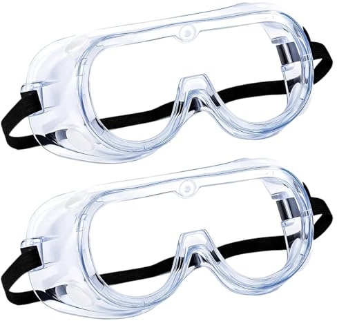 DqiUnaX Schutzbrille, Arbeitsschutzbrille Staubdicht, 2er Pack Sicherheitsbrille Für Brillenträger, 18 * 9 cm, Ideal Für Labor, Fahrradfahren Und Arbeit