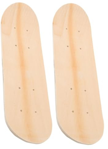 DECORNIJIA Planche de Skateboard Vierge DIY Double Face 60 Cm en Bois Naturel 2 Pièces pour Graffiti, Décoration Personnalisée, Activité Créative Garçon et Filles, Présent Artistique Plein