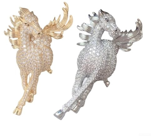 Broche en diamant pour homme et femme, accessoire sur le thème de l'horoscope avec un savoir-faire précis et un mécanisme de broche robuste