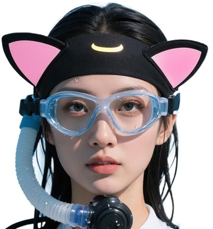 natación Mujer Diadema de Neopreno Impermeable de Buceo con Orejas Gato