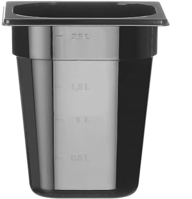 HENDI Recipiente Gastronorm 1/6 - PC - Negro - 3.4 L - 176x162x(H) 200 mm