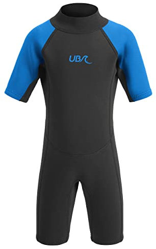 Urban Beach Unisex Jugend Sharptooth Kurzer Neoprenanzug für Kinder, blau, 3-4 Jahre