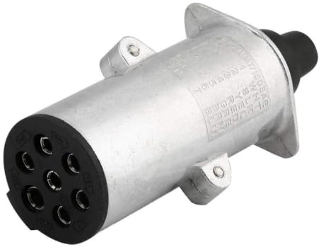 Headerbs Rallonge de Remorque, Connecteur en Ligne de Prise RV, Prise de Remorque 24 V 7 Broches Adaptateur de Connecteur de Remorquage de Type N pour Remorque Camion Caravane
