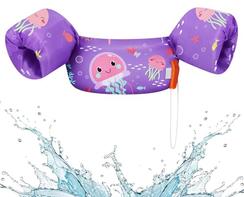 HeySplash Kinder Schwimmflügel, Schwimm Weste für 2-6 Jahre Kinder Schwimmreifen Sicher Kein Aufblasen Schwimmgürtel mit Sicherheitsverschluss von 20–50 Pfund Schwimmtrainer