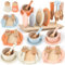 Dreamon Kinderküche Zubehör Teeservice Kinder Holz, 27 PCS Puppengeschirr Kinderküche Spielküche Zubehör Kinder (Rosa)