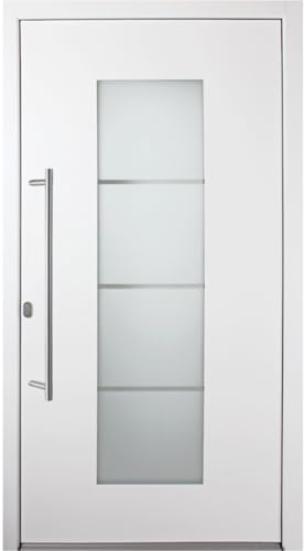 kuporta Alu-Kunststoff Haustür SORI DOOR - Eingangstür in weiß 100 x 200 cm DIN rechts inkl. Stoßgriff-Set