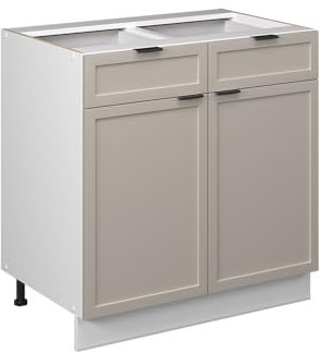 Vicco Küchenschränke Fame-Line, Schubladenschrank für die Küche, GrauBeige, 80 cm ohne Arbeitsplatte