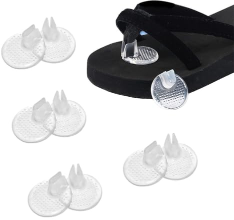 5 Pairs Clear Silicone Gel Sandal Thong Toe Protectors Non-Slip Self Adhesive Flip-Flops Toes Guards Separator Inserts Cushions Forefoot Pads Insoles (Style B)