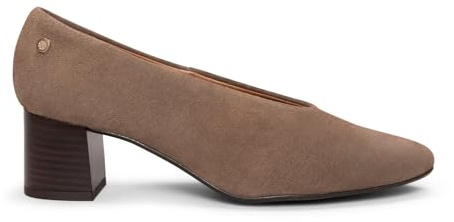 miMaO Zapatos con esconte en V y tacón Ancho de Piel en Taupe, EU 39