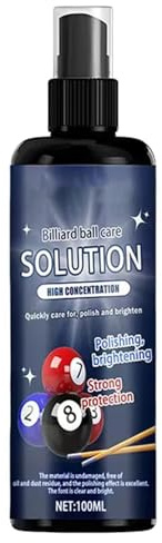 Billiard Cleaning Spray – Billiard Ball Cleaning Kit – 100 ml polering fuktrengörare med sponge | Ball Care Kit, för män kvinnor Husband Family Friends Home Competition Daily Training Game Contes