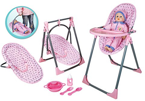 Lissi Doll - 4 in 1 Highchair Set , Pink