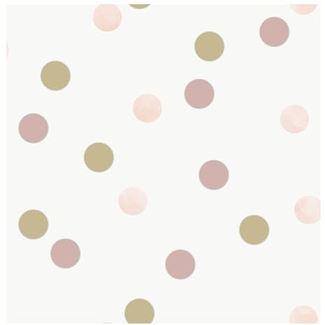 Superfresco Easy Pink/Gold Dotty Polka Wallpaper | Paste the Wall | Pink Spots | Eco-Friendly