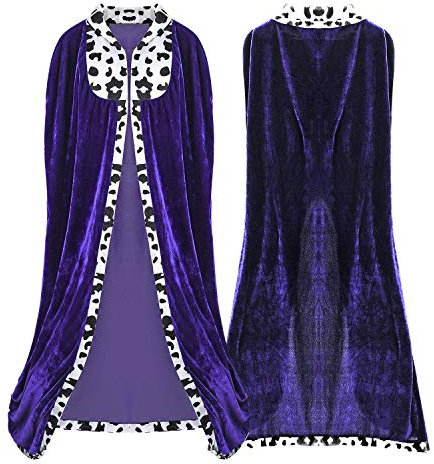 Proumhang Cape Roi Cape de Prince Costume Roi Adulte Homme Femme Déguisement Costume Halloween Noël Violet 190 cm