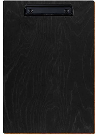 Bütic Holz Klemmbrett Standardform Anthrazit für DIN A3 A4 A5 A6 aus 3mm Birkensperrholz und mit widerstandsfähigem Klarlack versiegelt