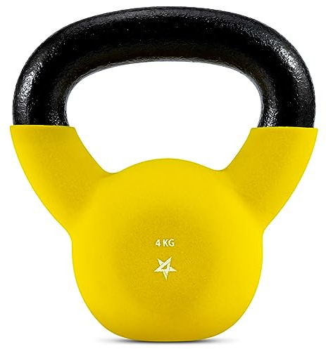 Yes4All XSQQ Kettlebell en néoprène, Kettlebells de musculation - 4KG Jaune, citronier