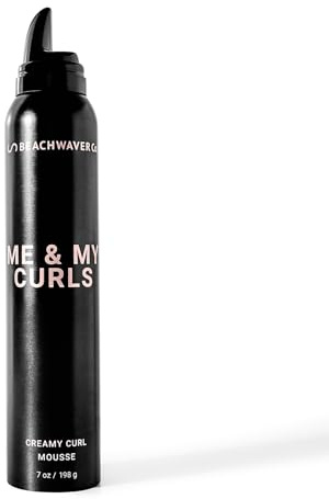The Beachwaver Co. Me & My Curls Creamy Curl Mousse - Full Size (7 Oz) | Lightweight, Creamy Vegan Mousse For Curls, Coils, and Waves - Defines Natural Texture and Enhances Shine | Bondi Beach Day