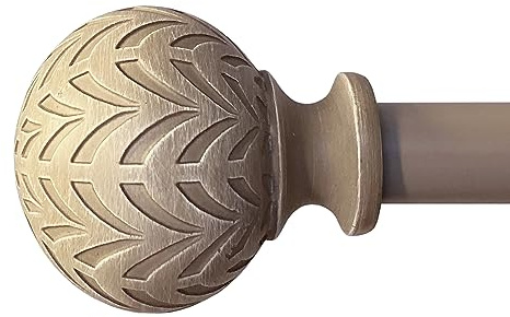 Hermosa Tringle à rideaux réglable de 66 à 122 cm de diamètre, 1,6 cm de diamètre, gris vieilli