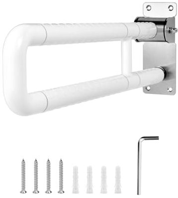 QWORK® asidero baño, plegable, 60 cm, acero inoxidable, capacidad de carga 200 kg