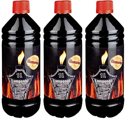 Flameup Lampenoel 3 Liter Lampenöl Oel Garten Fackeln Laterne Fackel Öl Innen Camping Flasche Oil Outdoor Öllampe Petroleum Lampe flüssig Gartenfackeln
