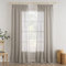 MIULEE 2er Set Voile Vorhang Sheer Vorhang mit kräuselband Transparente Leinenoptik Gardinen Wohnzimmer Modern Fensterschal Schlafzimmer 140x245cm (B x H) Dunkelgrau