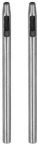 QUARKZMAN 2pz Punzone Cavo per Pelle 3mm Strumento Perforazione Fori Rotondi per Cintura Acciaio al Carbonio Punzone Singolo per Tagliare Pelle Artigianato Gomma Carta Tessuto Plastica