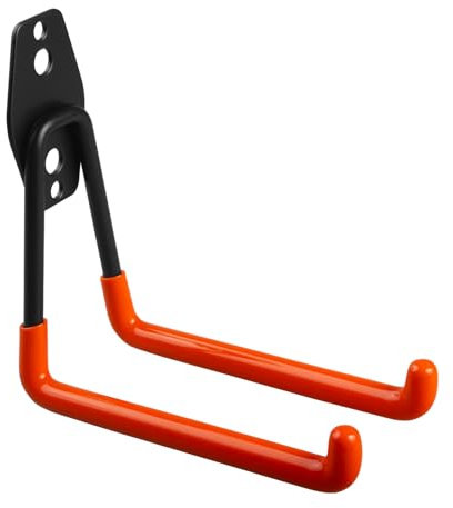 Maclean 1x Gancio per garage, Supporto da parete per garage Portagomme, attrezzi, scala, bicicletta | Gancio a muro per organizzazione, doppio gancio (1, Carico max. 50kg) MC-443