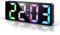 Lafocuse Réveil Numérique 6.7 LED Horloge Digitale, Reveil Matin avec Température, Date, Luminosité Réglable, Snooze, Pendules Électroniques Gros Dormeur pour Chambre Bureau Salon, Coloré