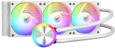 darkFlash DG360 All-in-one Liquid CPU Cooler, High-Performance Pump, ARGB Sync, PWM Daisy Chain Connection Fans, AIO Cooler Compatible with Intel 1851/1700, AMD AM4/AM5 (White, 360mm AIO)