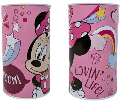 My sweety pop Minnie Mouse Pink Metal Money Box - School - Coin Storage - 17.5cm - Gift Idea