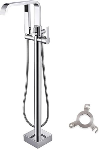 Grifo Bañera Exenta, Grifería Exenta de Bañera, Grifo de bañera giratorio, grifo de ducha lateral con tanque de agua fría y caliente de alto flujo vertical(Chrome)