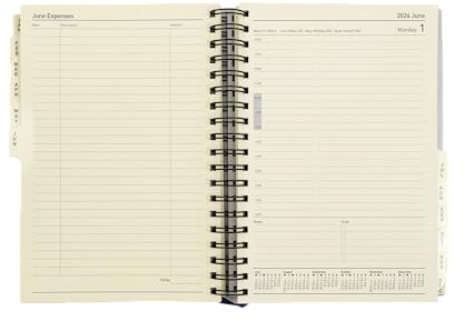 Collins - Elite - Executive 2026 12 månaders kalender årsplanerare, dag till sida med avtalad dagbok påfyllning (1100R-26)